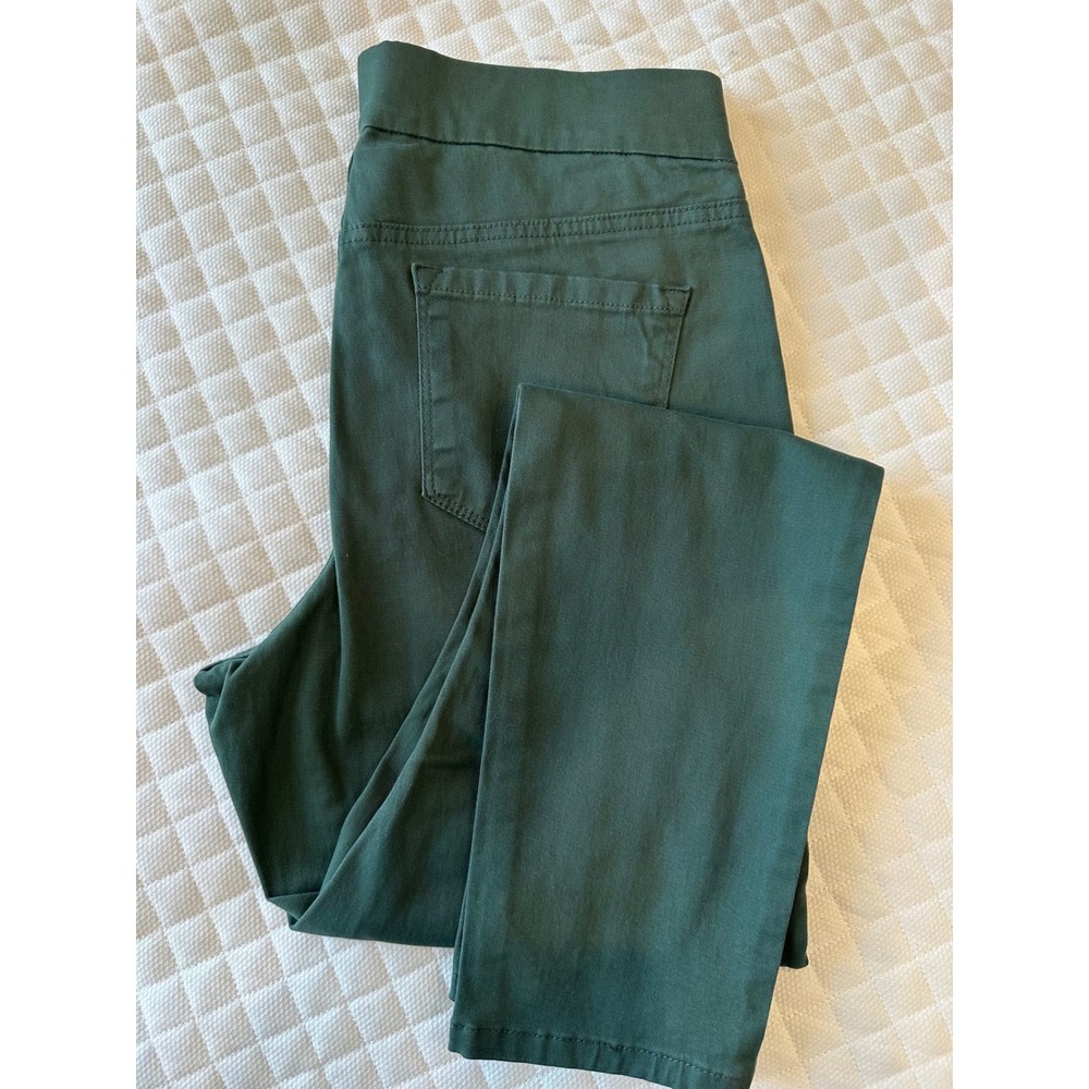 Nine West Jeans Womens 10 Green Pull On Skinny Pants Mid Rise Stretch Cotton